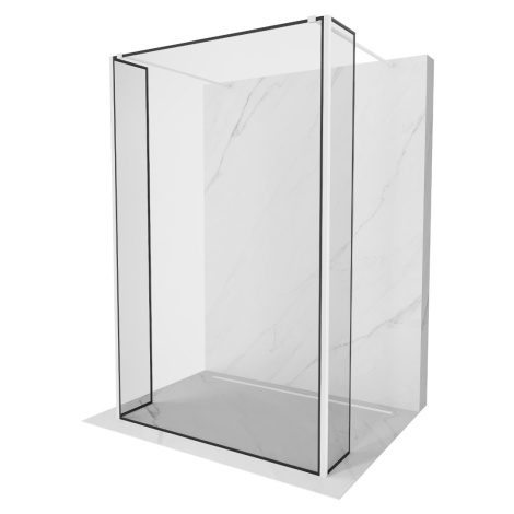 MEXEN/S Kioto Sprchová zástěna WALK-IN volněstojící 90 x 30 x 30 cm, černý vzor, bílá 800-090-03