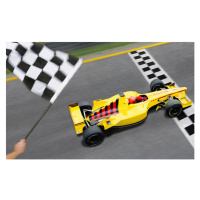 Fotografie Checkered Flag Waving as Racecar Crosses, David Madison, 40 × 26.7 cm