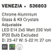 NOVA LUCE nástěnné svítidlo VENEZIA chromovaný hliník sklo a K9 křišťály nastavitelné E14 2x5 W 