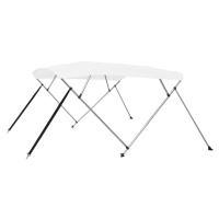 vidaXL Bimini stříška se 4 oblouky bílá 243 x 210 x 137 cm