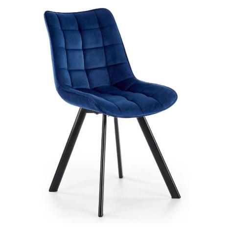 Židle W132 tmavě modrá nohy černé BAUMAX