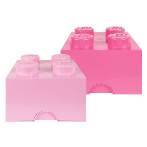 LEGO Úložný box stohovatelný 2 x 4 knoflíky, 2 kusy (světle fialová / zářivě fialová)