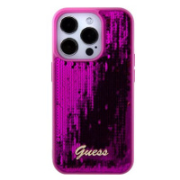 Guess Sequin Script Logo Zadní Kryt pro iPhone 15 Pro Magenta