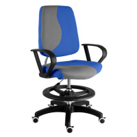 Dětská rostoucí židle s podnoží BAMBINO S – látka, šedo-modrá