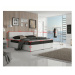 Komfortní postel, černá látka / bílá ekokůže, 180x200, NOVARA MEGAKOMFORT