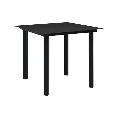 Zahradní jídelní stůl černý 80 × 80 × 74 cm ocel a sklo, 312161 SHUMEE