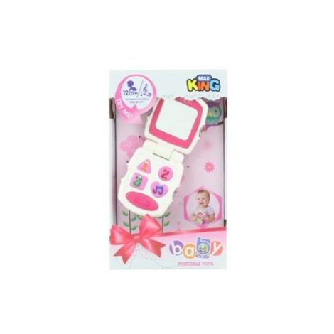 Baby telefon růžový na baterie