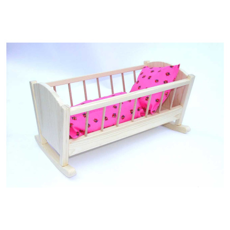 Česká dřevěná hračka Dřevěná kolébka pro panenky přírodní