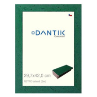 DANTIK rámeček 29,7 × 42, RETRO zelený plexi čiré