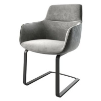 DELIFE Jídelní židle Pejo-Flex šedý samet konzolová podnož plochá černá