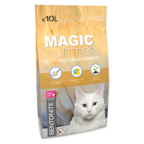 Magic Litter Bentonite Ultra White Baby Powder kočkolit 10 l