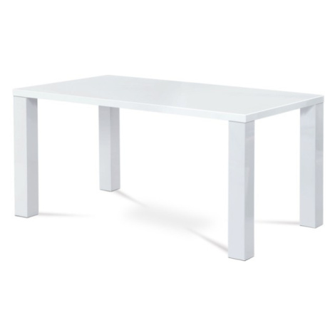 Jídelní stůl SEBASTIAN bílá vysoký lesk, 160x90 cm