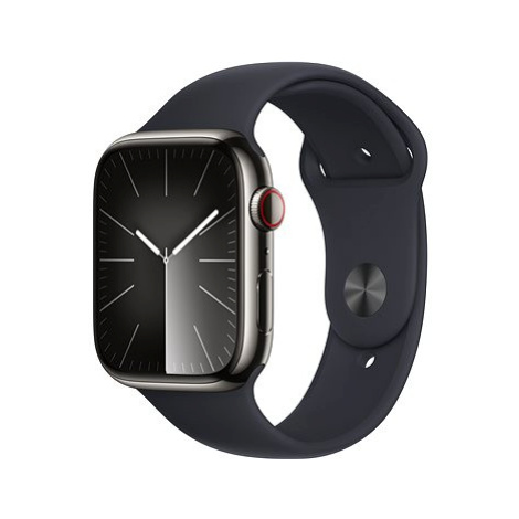Apple Watch Series 9 45mm Cellular Grafitově šedý nerez s temně inkoustovým řemínkem - S/M