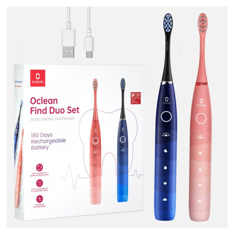 Oclean Flow Find Duo Set Red&Blue sonické kartáčky, 2ks