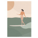 Ilustrace Surfer Girl Gliding on the Wave, LucidSurf, 26.7 × 40 cm