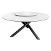 Estila Designový kulatý jídelní stůl Siam s bílou mramorovou vrchní deskou s otočným talířem ve 