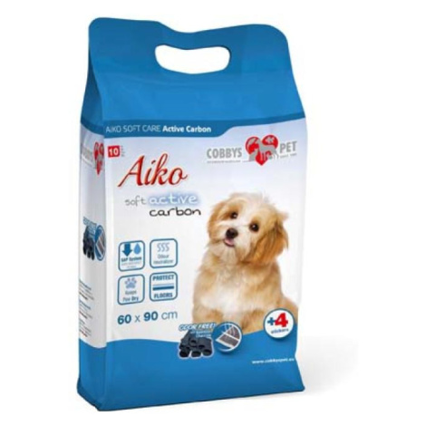 Aiko Soft Care Active Carbon 60x90cm 10ks plena pro psy s aktivním uhlím se čtyřm