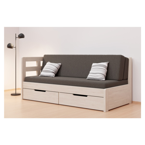 BMB Postel TANDEM HARMONY s vysokým pravým čelem - Průběžný Buk Rozměr: 80/160x220 cm, Provedení