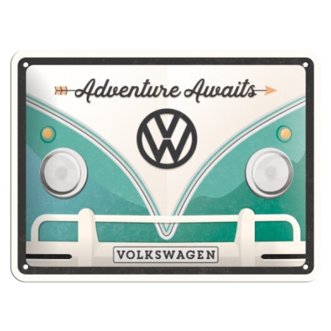 Plechová cedule Volkswagen VW - Adventure Awaits, 20 x 15 cm POSTERSHOP