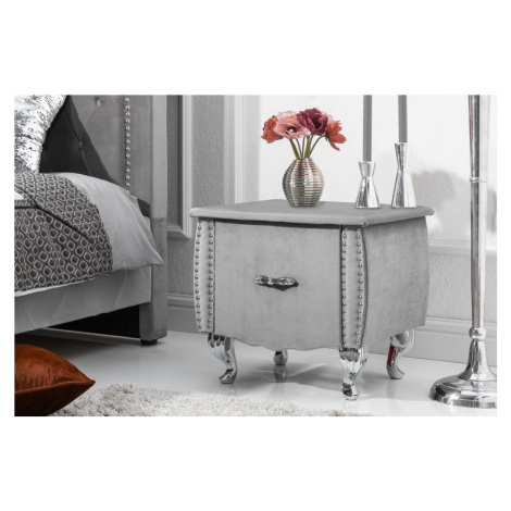LuxD Noční stolek Spectacular, 45 cm, stříbrno-šedý