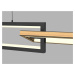 WOFI Závěsné svítidlo Matera 1x 30W LED 3400lm 3000K černá + dřevo 7022-306