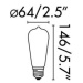 FARO LED žárovka dekorativní filament AMBER E27 5W 2200K DIM