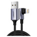 Úhlový kabel USB na Lightning UGREEN US299, MFi, 1m (černý)