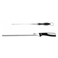 Kuchyňský nůž Bergner na šunku + ocílka / nerezová ocel / stříbrná / černá