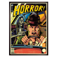 Ilustrace Vintage horror comic book poster with, Man_Half-tube, 30x40 cm