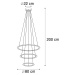 Designová závěsná lampa šedá včetně LED 3stupňové stmívatelné -Tijn