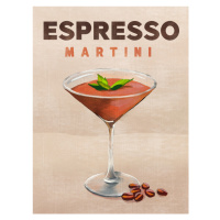 Ilustrace Espresso Martini Cocktail Bar Decor, The Whiskey Ginger, 30 × 40 cm