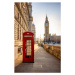 Fotografie A classic, red telephone booth in, SHansche, 26.7 × 40 cm