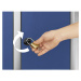 eurokraft pro Víceúčelová a šatní skříň, s lavicí, 3 oddíly, šířka 900 mm, dveře jasně modré
