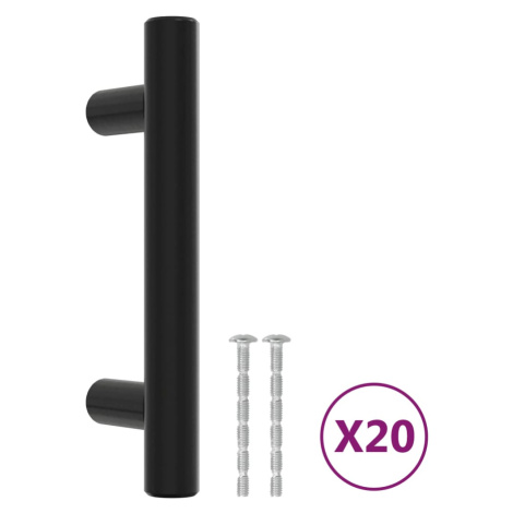 vidaXL Nábytkové úchytky 20 ks černé 64 mm nerezová ocel