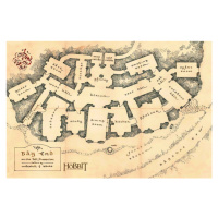 Umělecký tisk Hobbit - Bag end map, (40 x 26.7 cm)