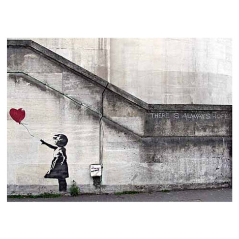 Plakát, Obraz - Banksy - Girl with Balloon, (59 x 42 cm)