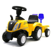 Dětské odrážedlo traktor s vlečkou a nářadím Baby Mix New Holland žlutý