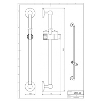 Novaservis NOVATORRE 1 Posuvný držák sprchy 100 cm Novatorre 1 chrom 6119.0