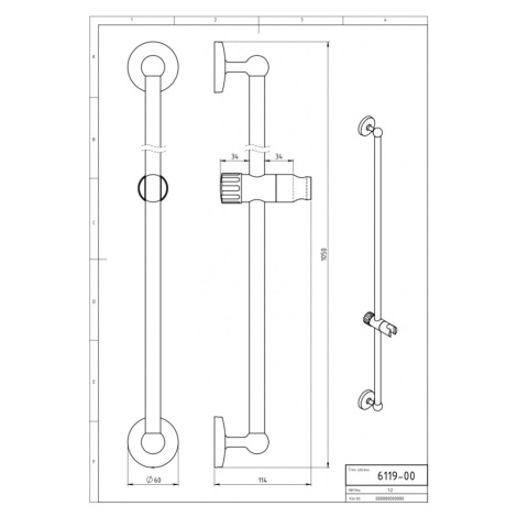 Novaservis NOVATORRE 1 Posuvný držák sprchy 100 cm Novatorre 1 chrom 6119.0