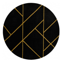 Kusový koberec Emerald geometric 1012 black and gold kruh Kruh Ø 120 cm