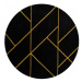 Kusový koberec Emerald geometric 1012 black and gold kruh Kruh Ø 120 cm