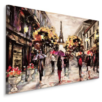Plátno Lidé S Barevnými Deštníky V Paříži II. Varianta: 40x30