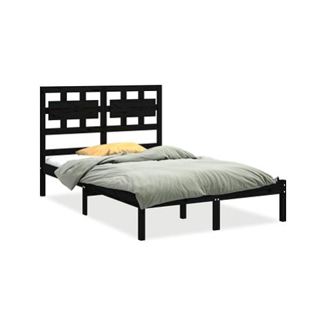 Rám postele černý masivní dřevo 120 × 200 cm, 3105664 SHUMEE