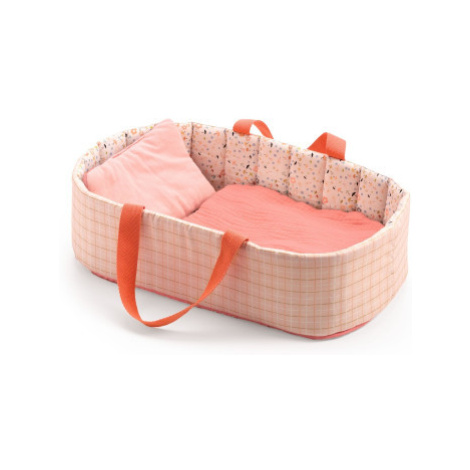 Pomea - textilní košík pro panenky na spaní - růžová DJECO