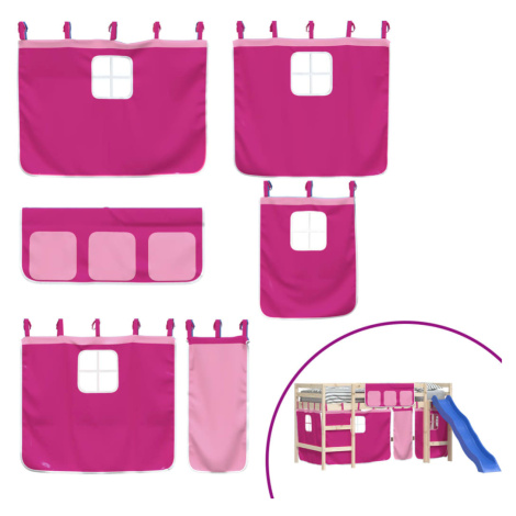 vidaXL Závěsy na patrovou postel růžové polyester