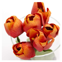 Tulipán s cibulí umělý oranžový 6ks
