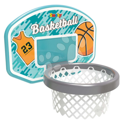 Basketbalový kôš na šmykľavky a stenu Basketball Hoop 3v1 Smoby s loptou a háčikmi na uchytenie 