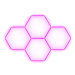 Escape6 Kompletní LED hexagonové svítidlo růžové, rozměr 4 elementy 241 × 168 cm