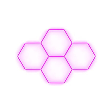 Escape6 Kompletní LED hexagonové svítidlo růžové, rozměr 4 elementy 241 × 168 cm