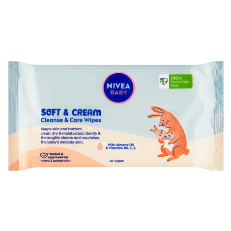 Nivea Baby Soft & Cream Čisticí a pečující ubrousky 57 ks